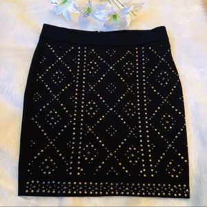 Cache Embellished Studded Skirt